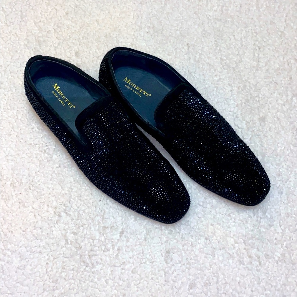 Monet Black Velvet Slip-On Loafers